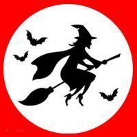 Witch Flying Over Moon Halloween Santa Hat thumb 1