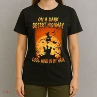 Witch On A Dark Desert Highway Witch Cool Wind In My Hair T-Shirt thumb 4