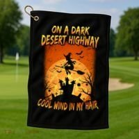 Witch On A Dark Desert Highway Witch Cool Wind In My Hair Golf Towel thumb 1