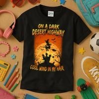 Witch On A Dark Desert Highway Witch Cool Wind In My Hair Kids T-Shirt thumb 3