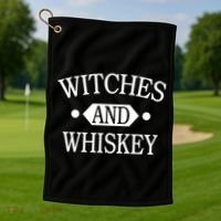 Witches And Whiskey Golf Towel thumb 1