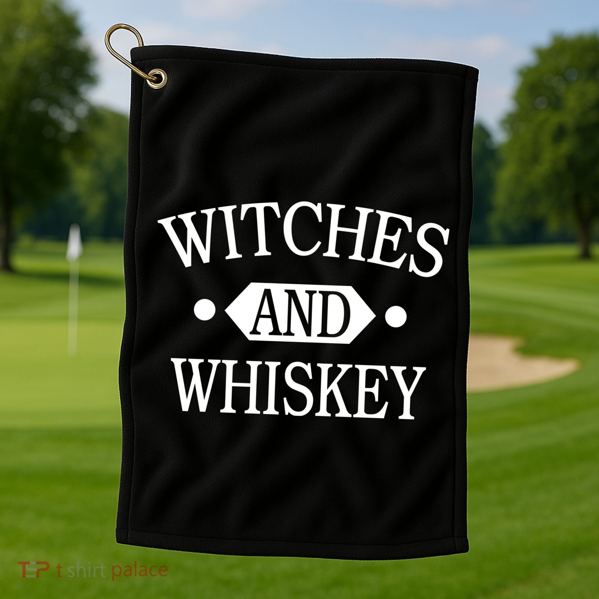 Witches And Whiskey Golf Towel