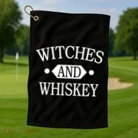 Witches And Whiskey Golf Towel thumb 1