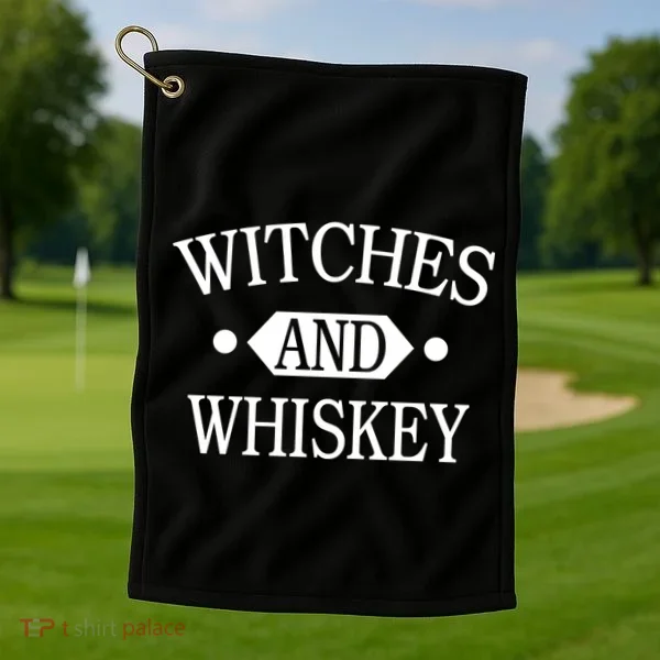 Witches And Whiskey Golf Towel