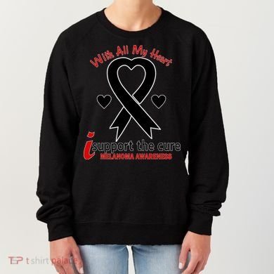 With All My Heart Melanoma Awareness Women's Sweatshirt