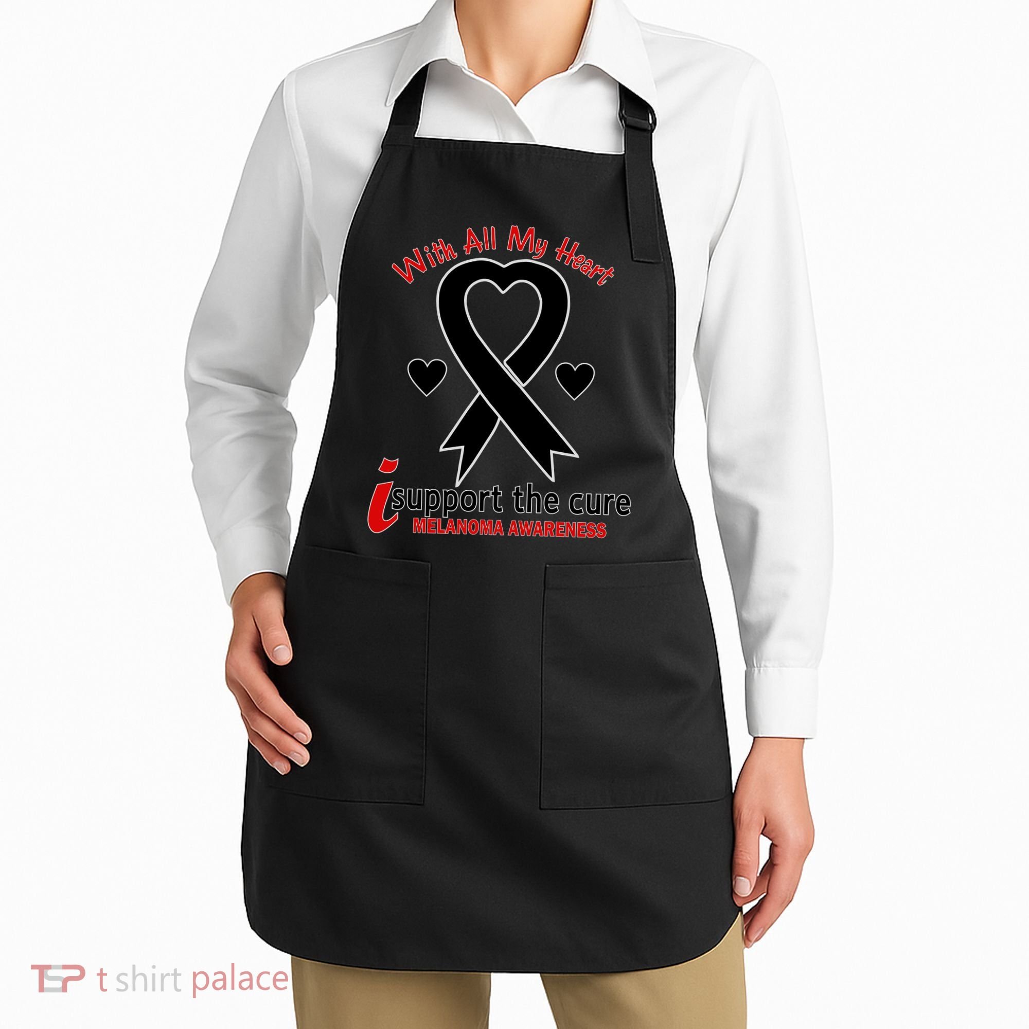With All My Heart Melanoma Awareness Apron