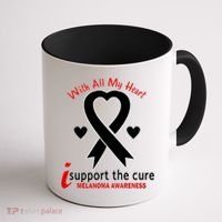 With All My Heart Melanoma Awareness Coffee Mug thumb 1