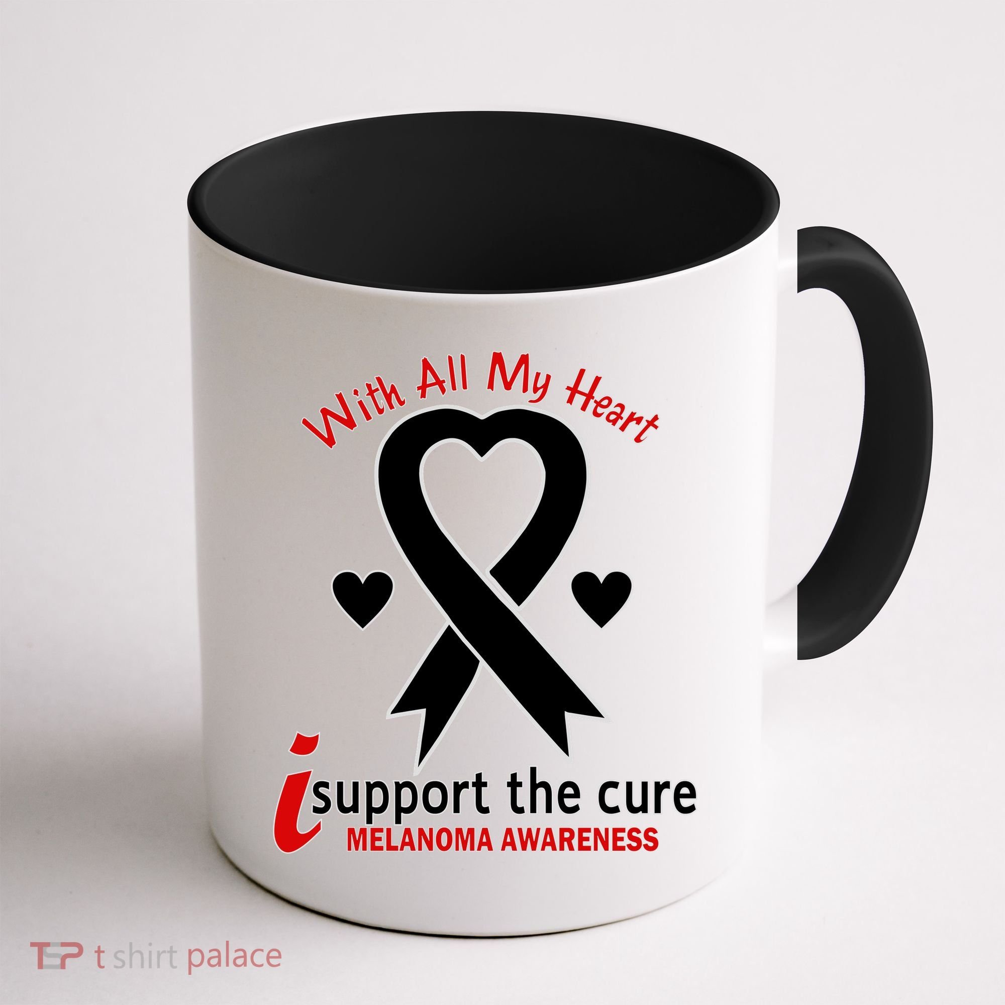 With All My Heart Melanoma Awareness Coffee Mug