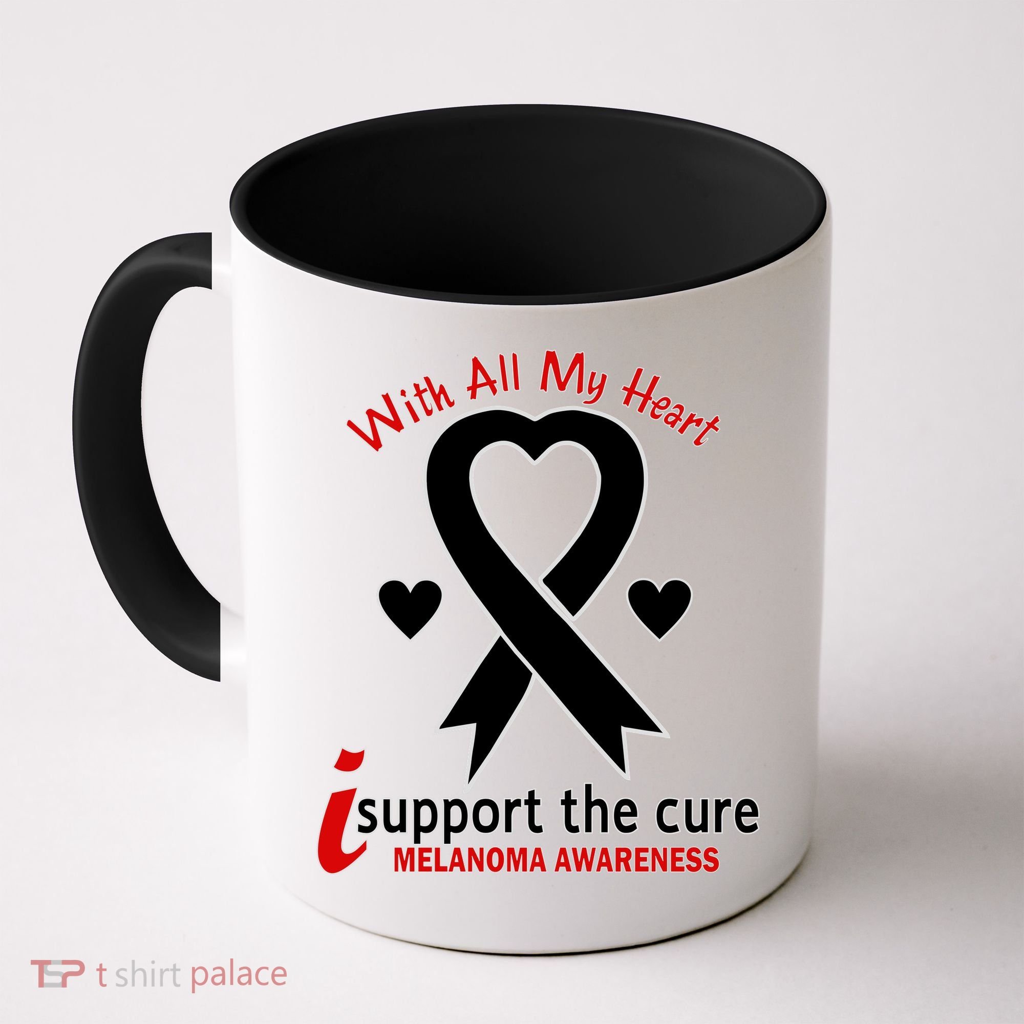 With All My Heart Melanoma Awareness Coffee Mug