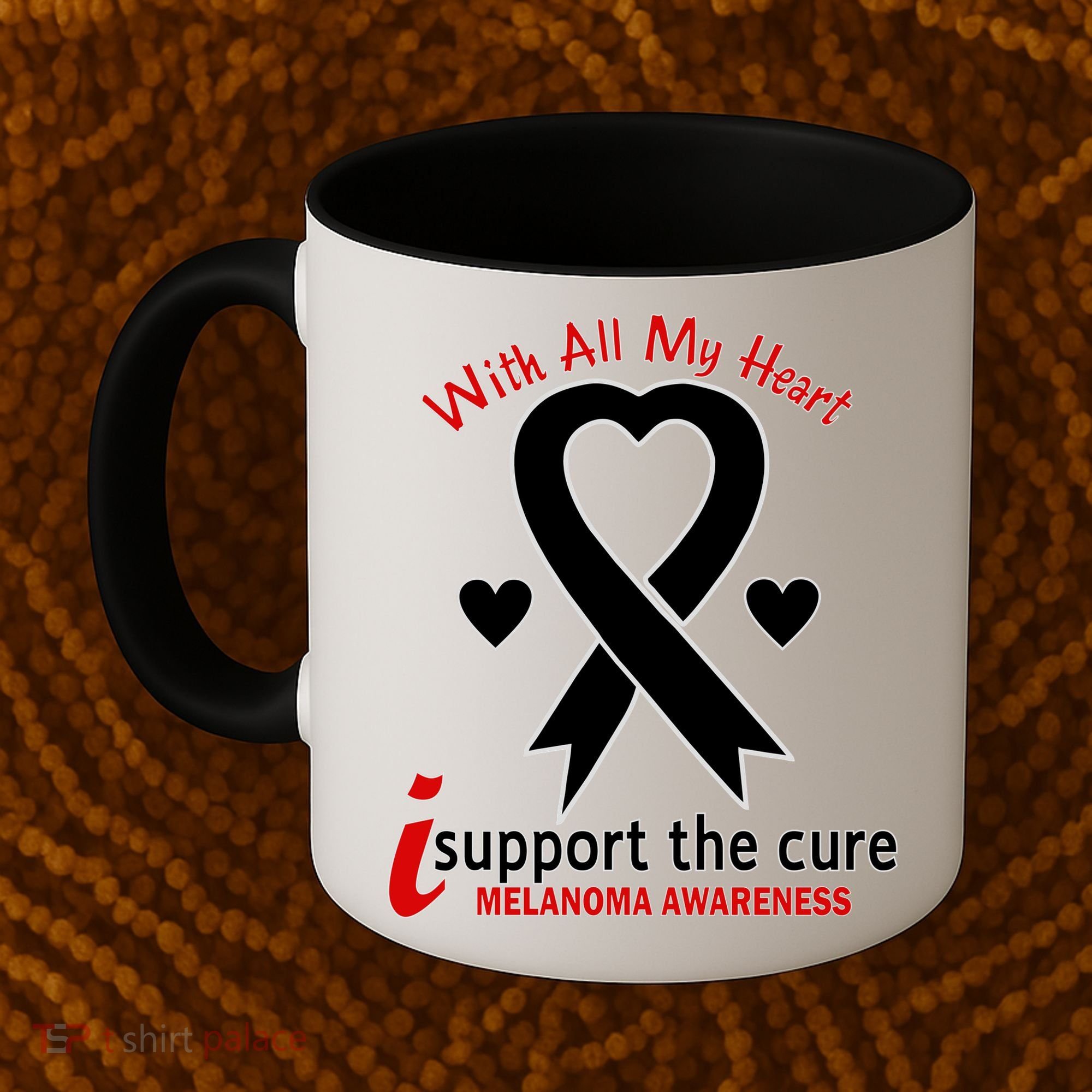 With All My Heart Melanoma Awareness Coffee Mug