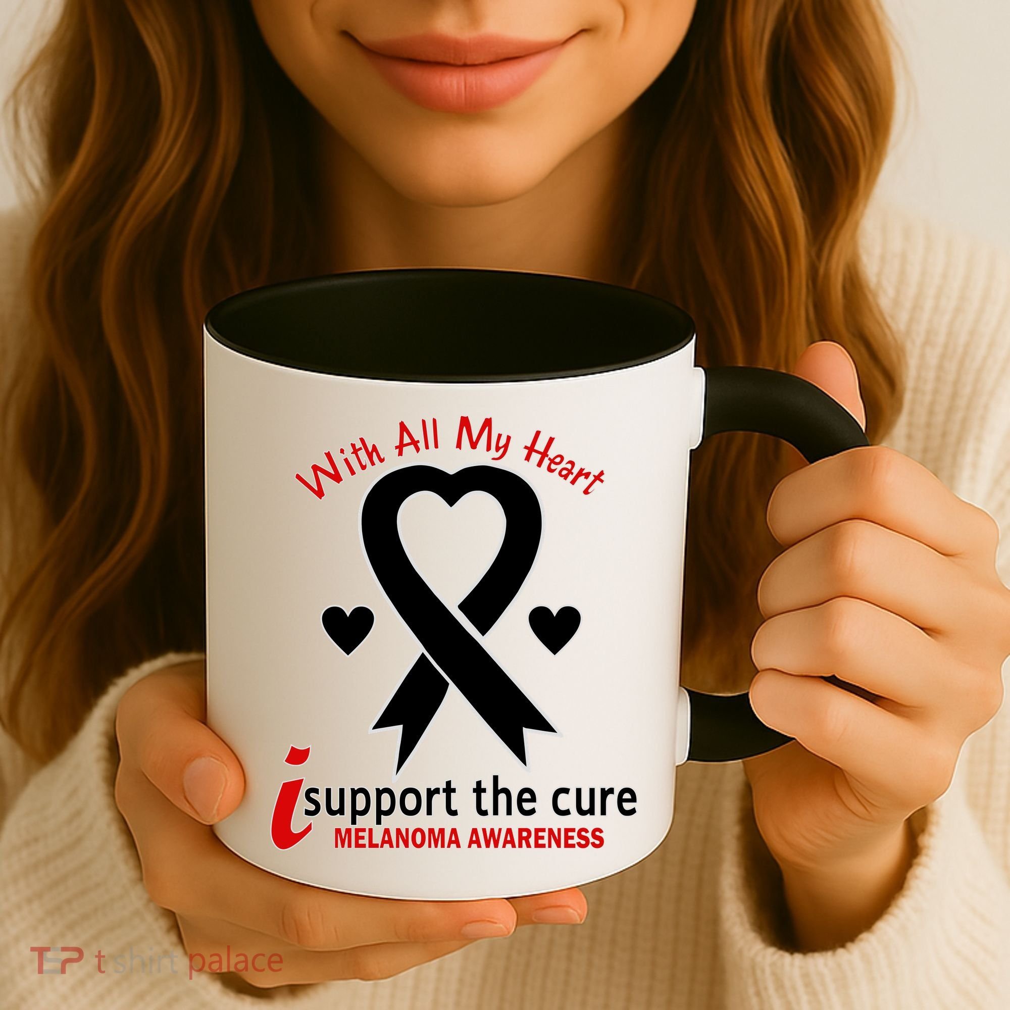 With All My Heart Melanoma Awareness Coffee Mug