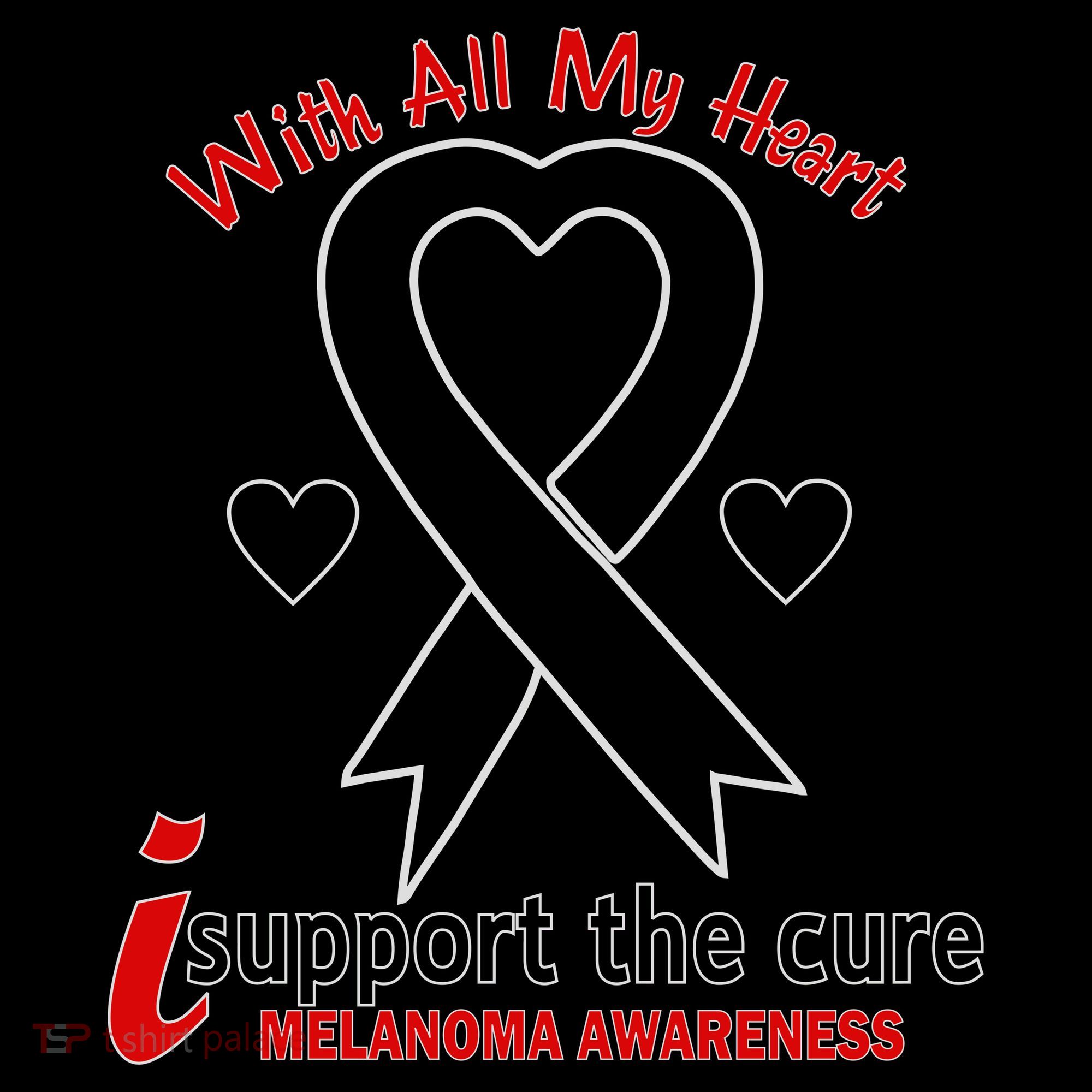 With All My Heart Melanoma Awareness Women's Hoodie