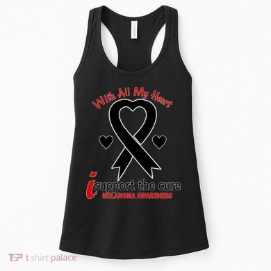 With All My Heart Melanoma Awareness Women's Tank Top