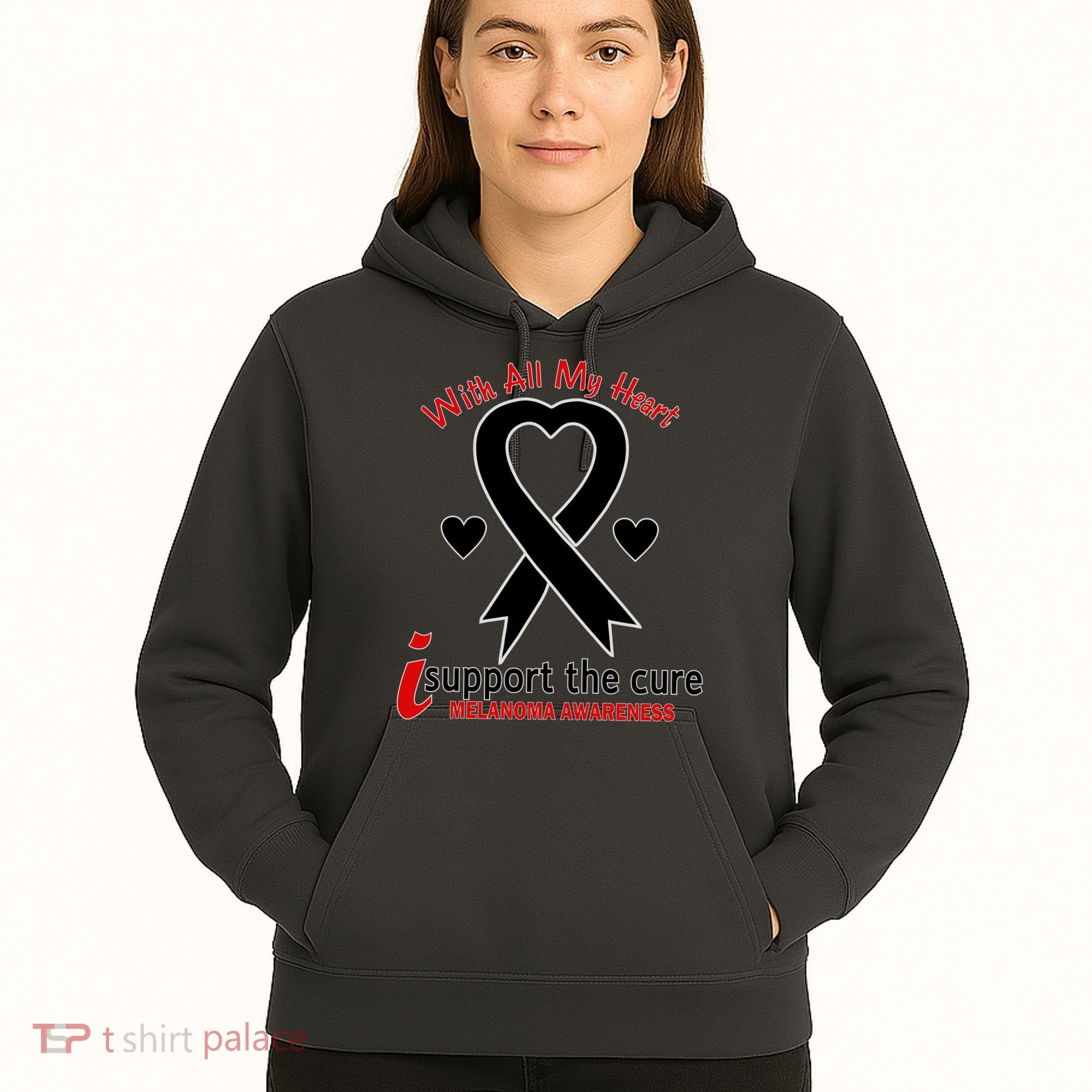 With All My Heart Melanoma Awareness Hoodie
