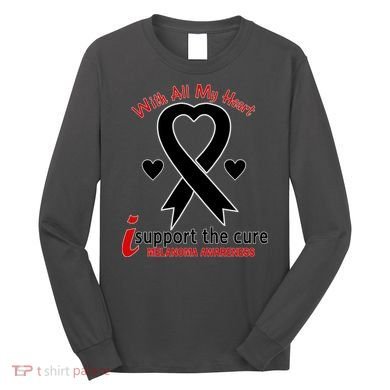 With All My Heart Melanoma Awareness Long Sleeve Shirt