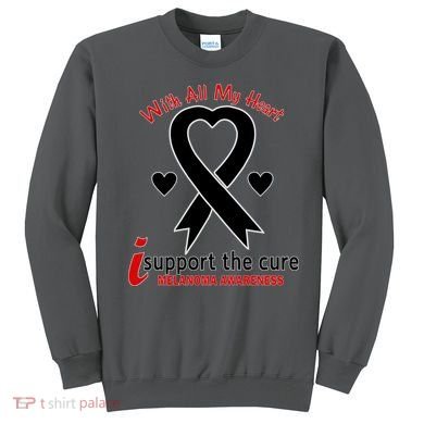 With All My Heart Melanoma Awareness Sweatshirt