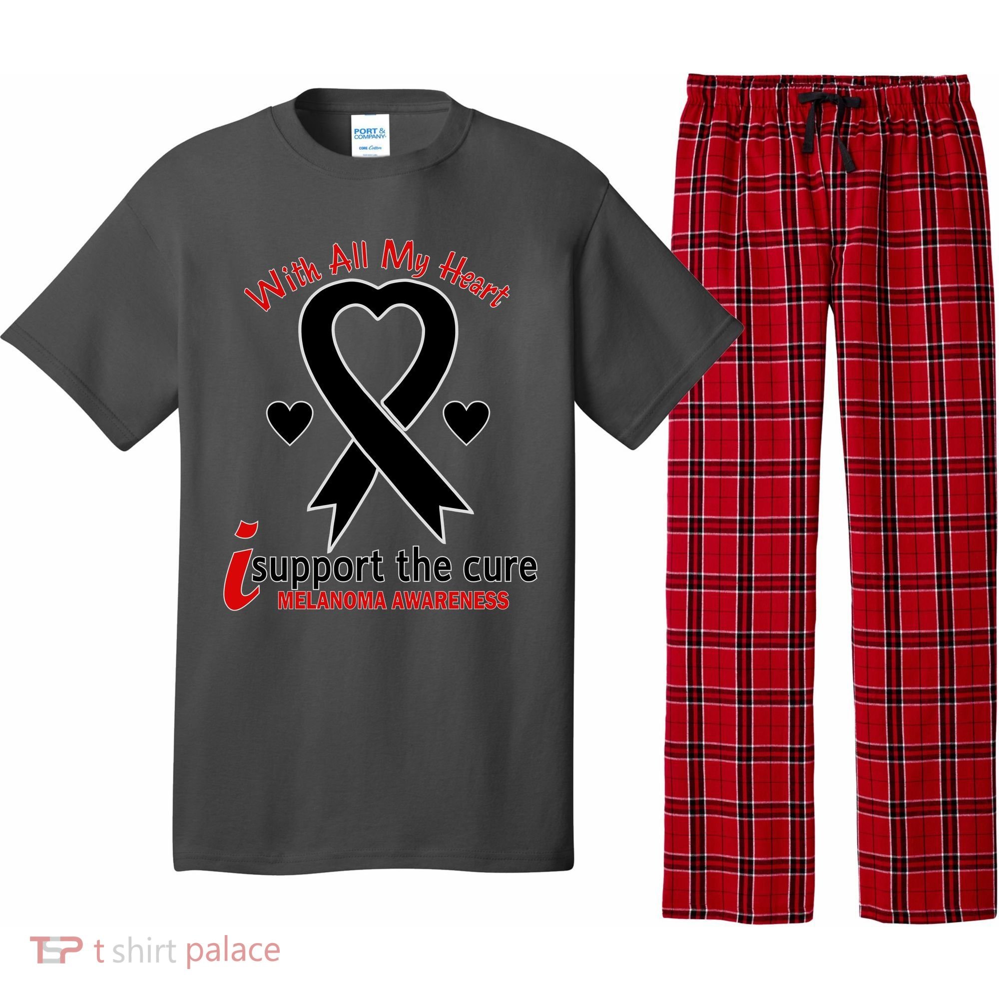 With All My Heart Melanoma Awareness Pajama Set