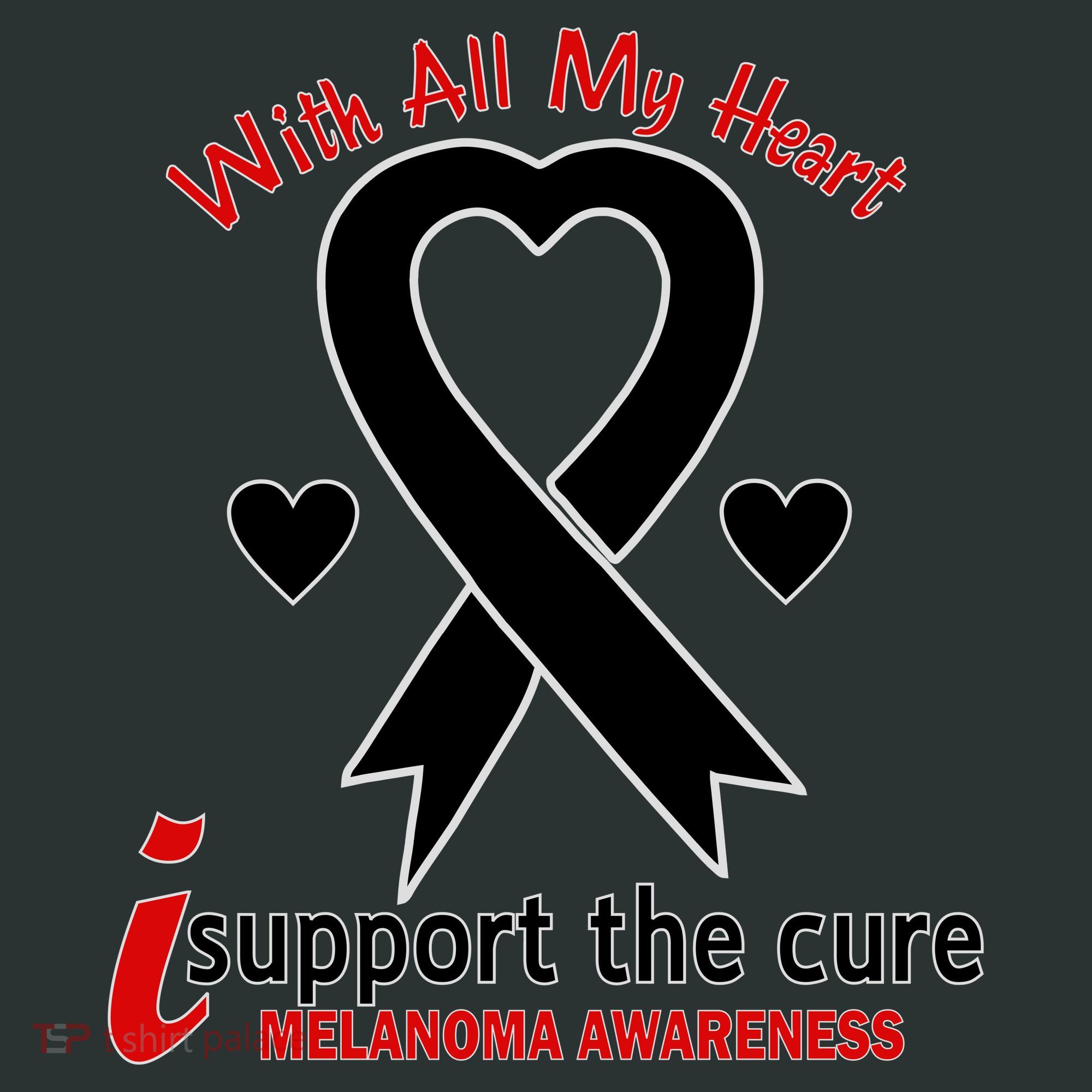 With All My Heart Melanoma Awareness Baby Bodysuit