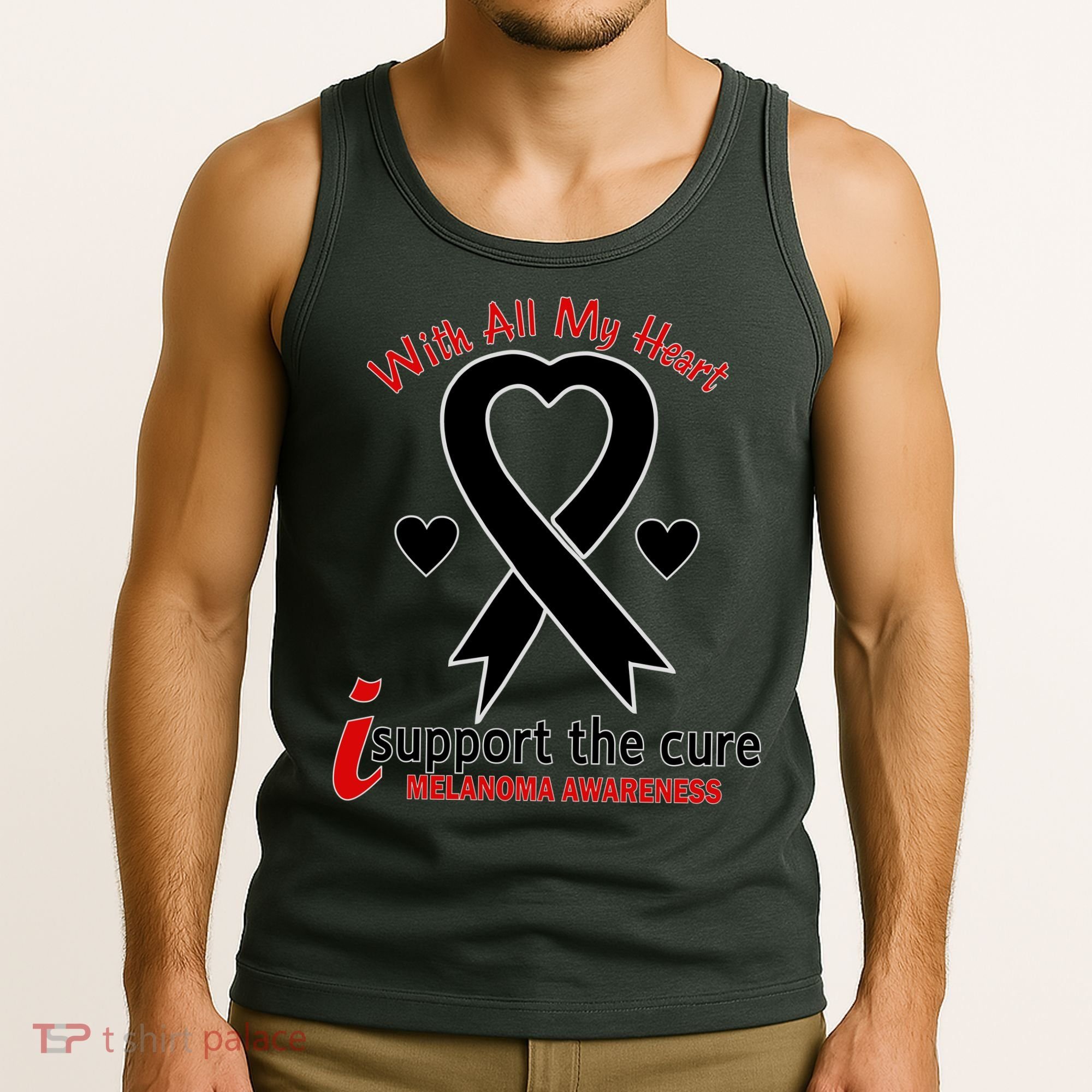 With All My Heart Melanoma Awareness Tank Top