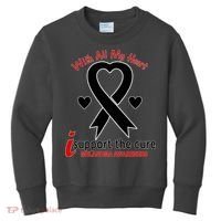 With All My Heart Melanoma Awareness Kids Sweatshirt thumb 0