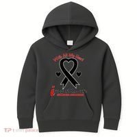 With All My Heart Melanoma Awareness Kids Hoodie thumb 0