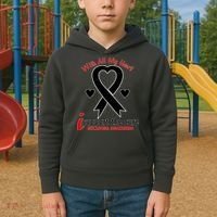 With All My Heart Melanoma Awareness Kids Hoodie thumb 2