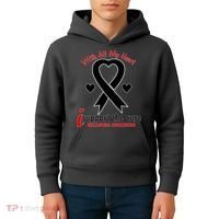 With All My Heart Melanoma Awareness Kids Hoodie thumb 4