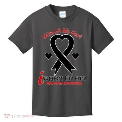 With All My Heart Melanoma Awareness Kids T-Shirt