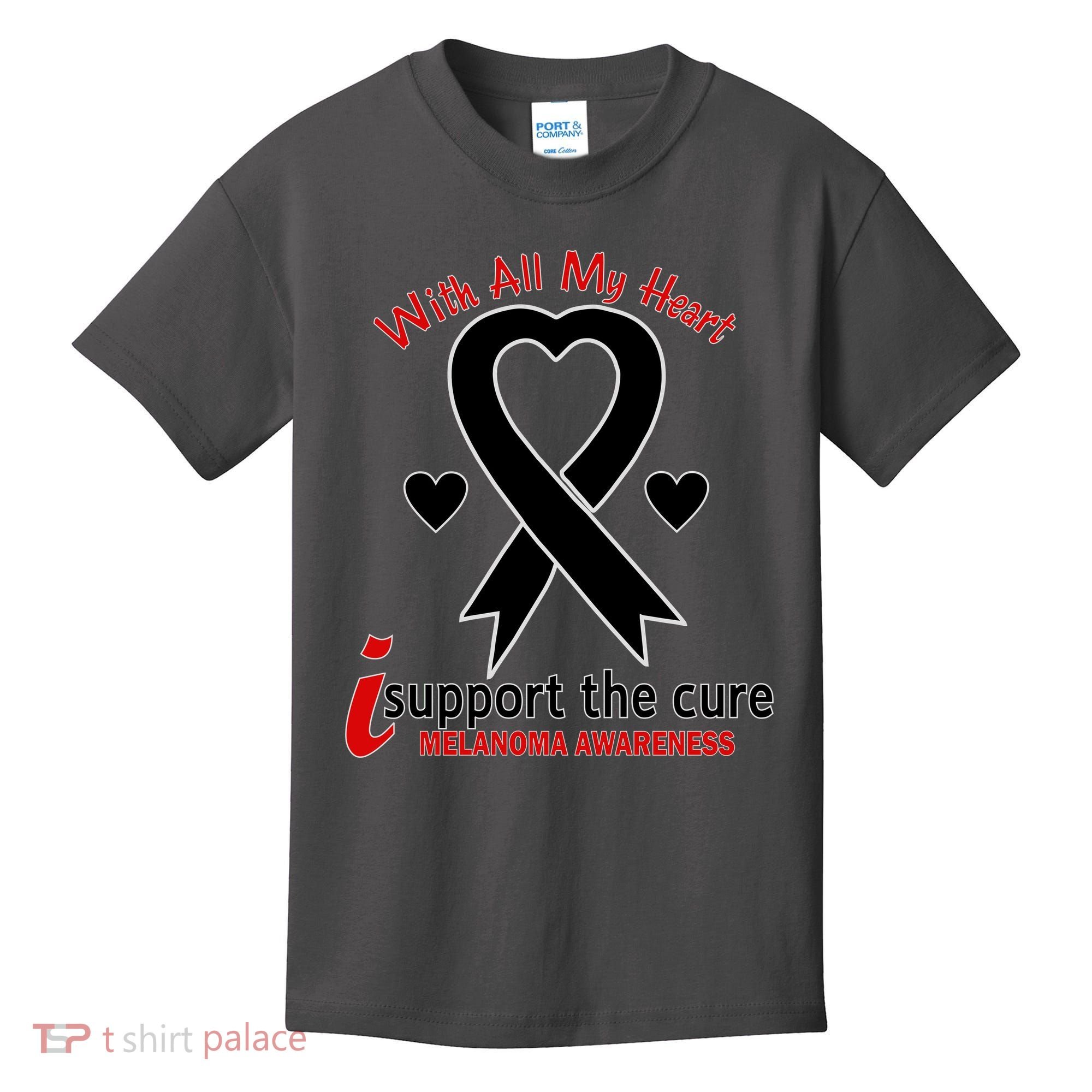 With All My Heart Melanoma Awareness Kids T-Shirt
