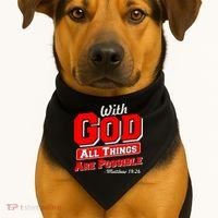 With God All Things Are Possible - Matthew 19:26 USA-Made Doggie Bandana thumb 1