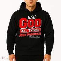 With God All Things Are Possible - Matthew 19:26 Hoodie thumb 2