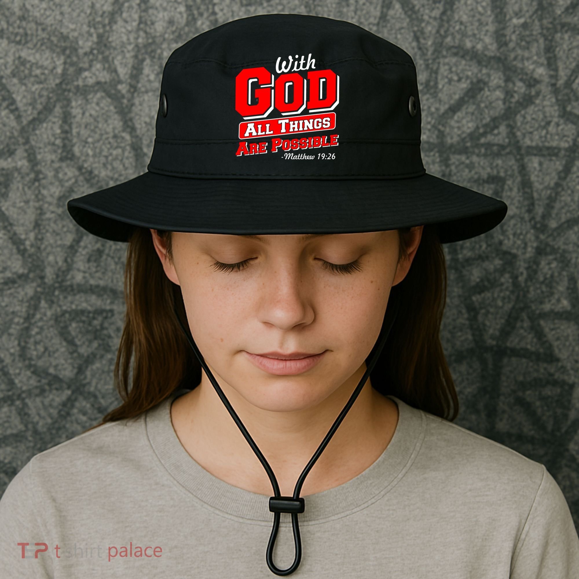 With God All Things Are Possible - Matthew 19:26 Bucket Hat