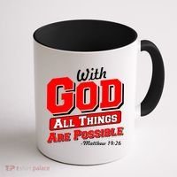 With God All Things Are Possible - Matthew 19:26 Coffee Mug thumb 1