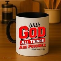 With God All Things Are Possible - Matthew 19:26 Coffee Mug thumb 4