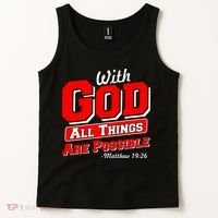 With God All Things Are Possible - Matthew 19:26 Tank Top thumb 2