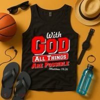 With God All Things Are Possible - Matthew 19:26 Tank Top thumb 4
