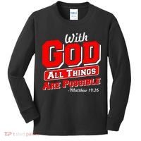 With God All Things Are Possible - Matthew 19:26 Kids Long Sleeve Shirt thumb 0