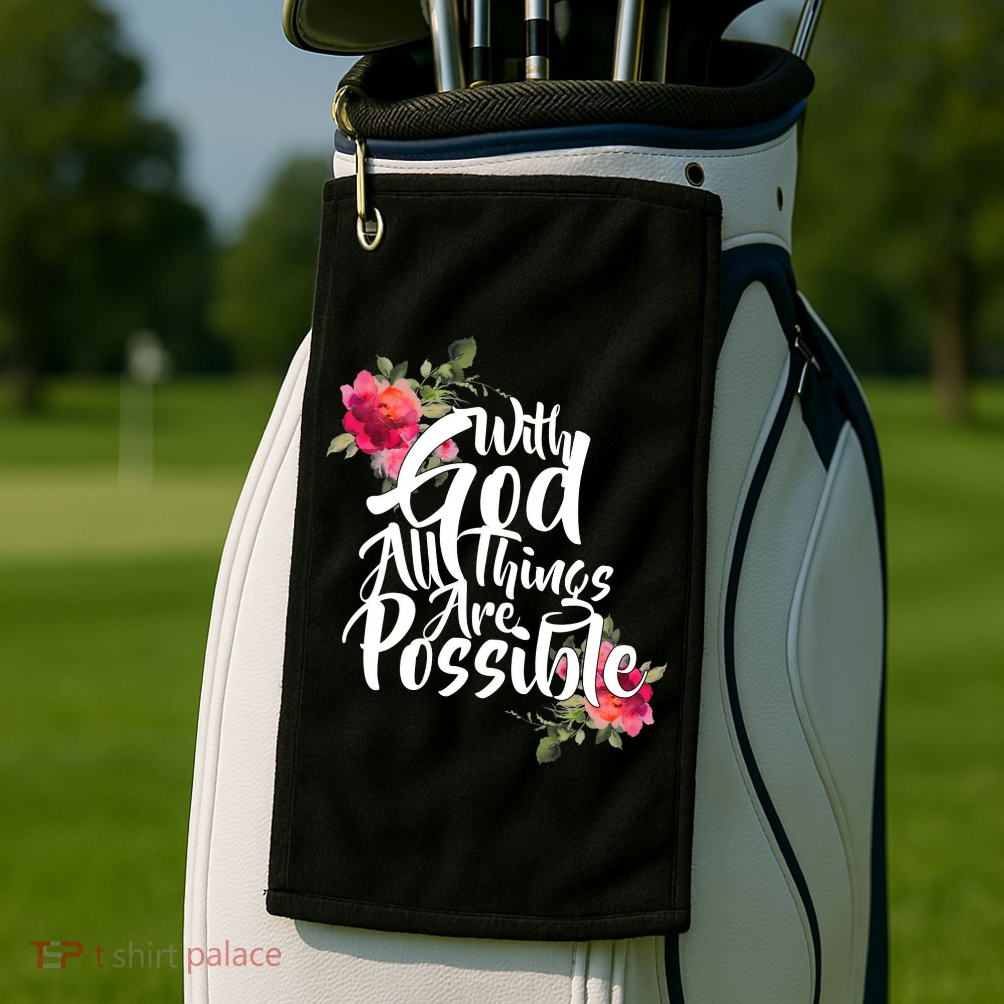 With God All Things Possible Golf Towel