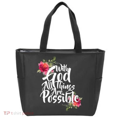 With God All Things Possible Tote Bag