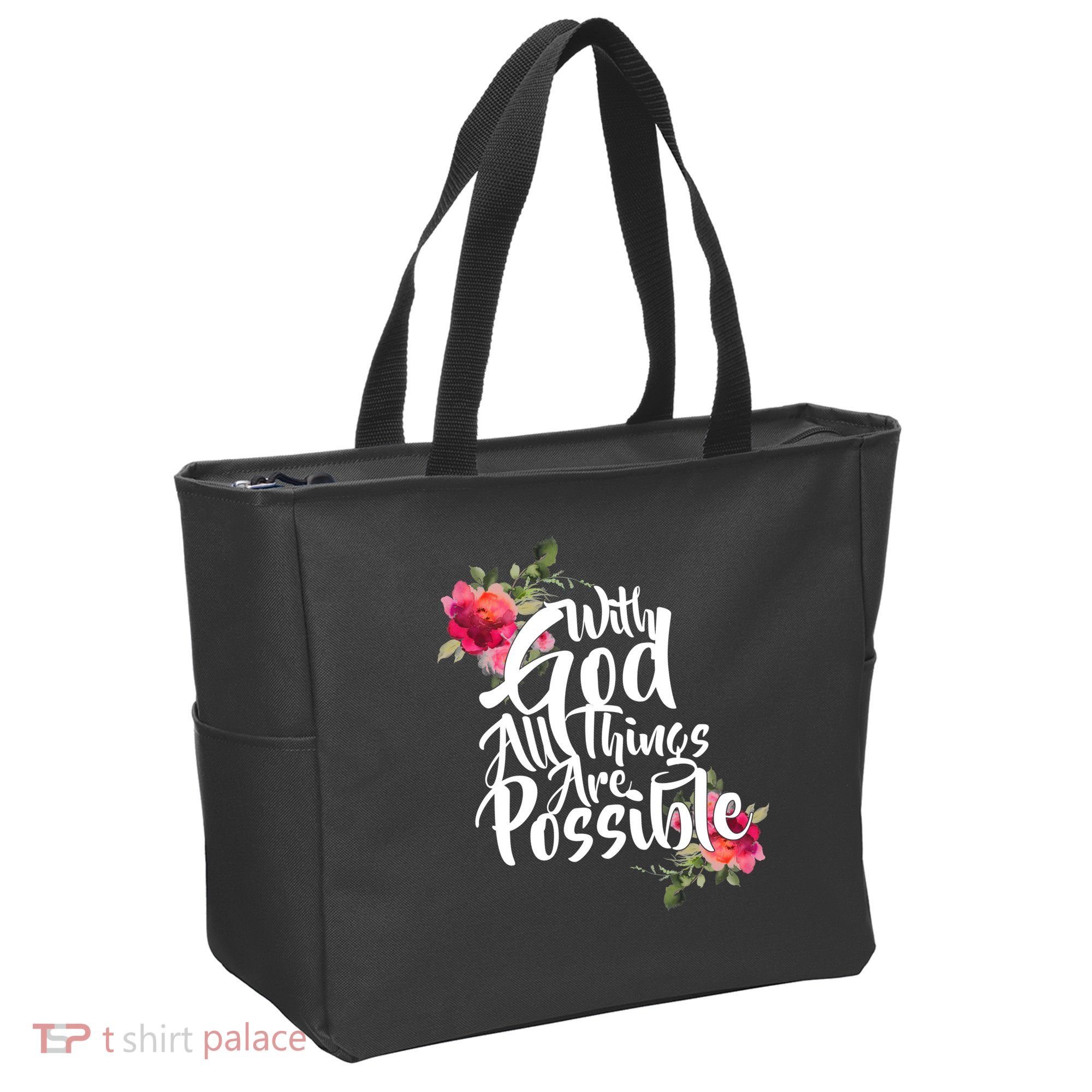 With God All Things Possible Tote Bag