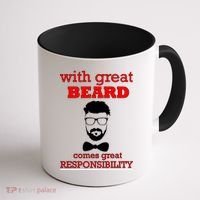 With Great Beard Comes Great Responsibility Coffee Mug thumb 1
