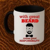 With Great Beard Comes Great Responsibility Coffee Mug thumb 2