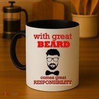 With Great Beard Comes Great Responsibility Coffee Mug thumb 4