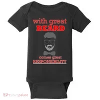 With Great Beard Comes Great Responsibility Baby Bodysuit thumb 0