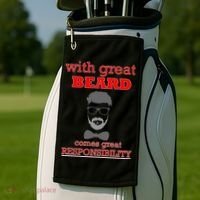 With Great Beard Comes Great Responsibility Golf Towel thumb 2