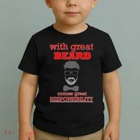 With Great Beard Comes Great Responsibility Toddler T-Shirt thumb 2
