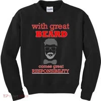 With Great Beard Comes Great Responsibility Kids Sweatshirt thumb 0
