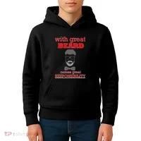 With Great Beard Comes Great Responsibility Kids Hoodie thumb 4