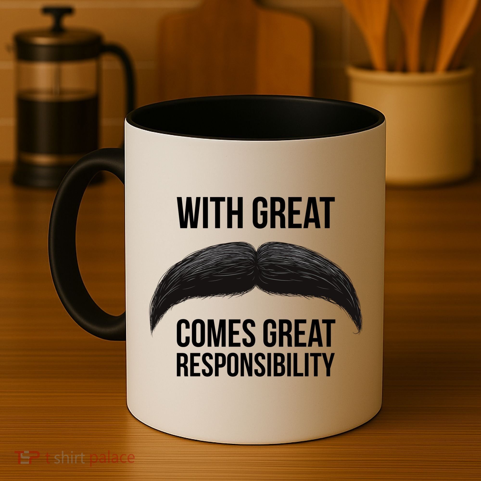 With Great Mustache Comes Great Responsibility  Coffee Mug