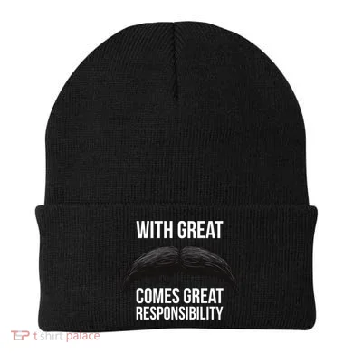 With Great Mustache Comes Great Responsibility Beanie